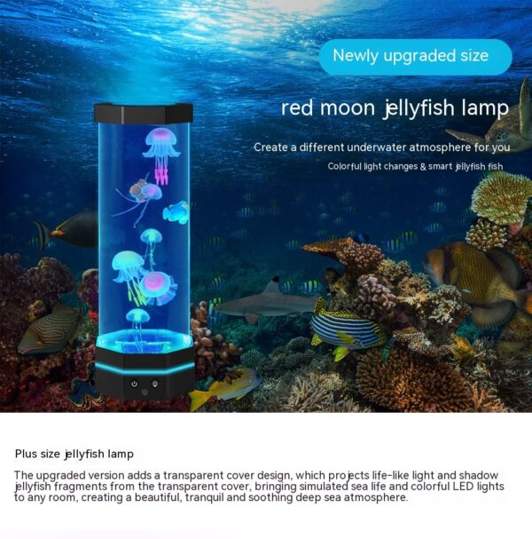 Jellyfish Lava Lamp – 17 Color Changing with Remote and USB Plug-in - Image 2