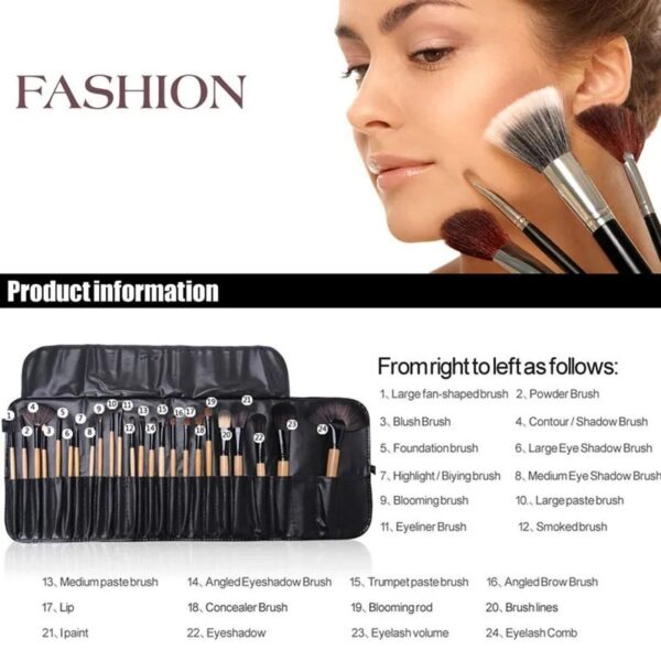 24-Piece Professional Makeup Brush Set - Image 5