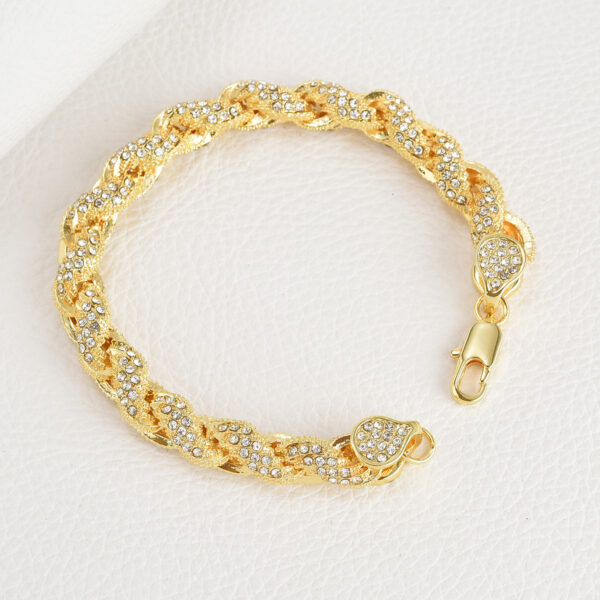 European Hip Hop Alloy Diamond Gold And Silver Color Twist Necklace - Image 7