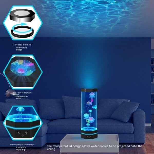 Jellyfish Lava Lamp – 17 Color Changing with Remote and USB Plug-in - Image 6