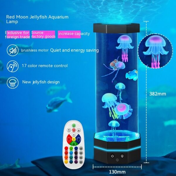 Jellyfish Lava Lamp – 17 Color Changing with Remote and USB Plug-in - Image 5