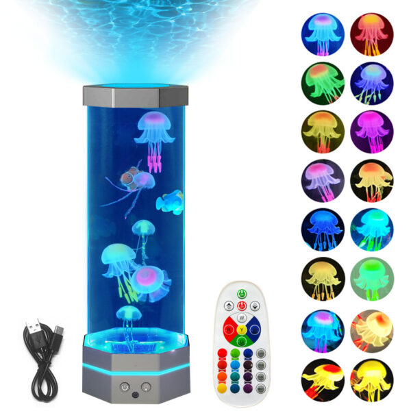 Jellyfish Lava Lamp – 17 Color Changing with Remote and USB Plug-in