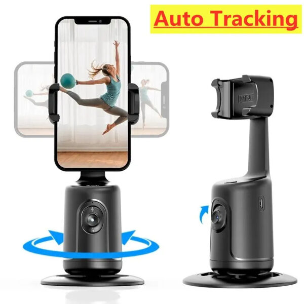 360° AI Auto Face Tracking Gimbal & Phone Holder for Vlogging & Live Streaming