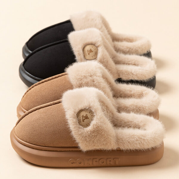 Plush Winter Slippers – Warm, Thick-Soled Indoor Shoes for Men & Women