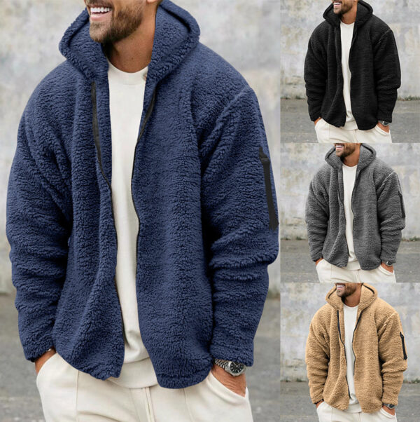 Men's Plush Hooded Jacket