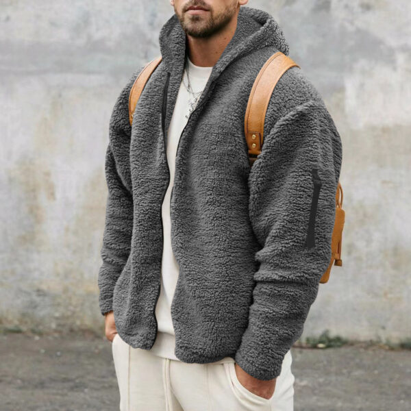 Men's Plush Hooded Jacket - Image 6