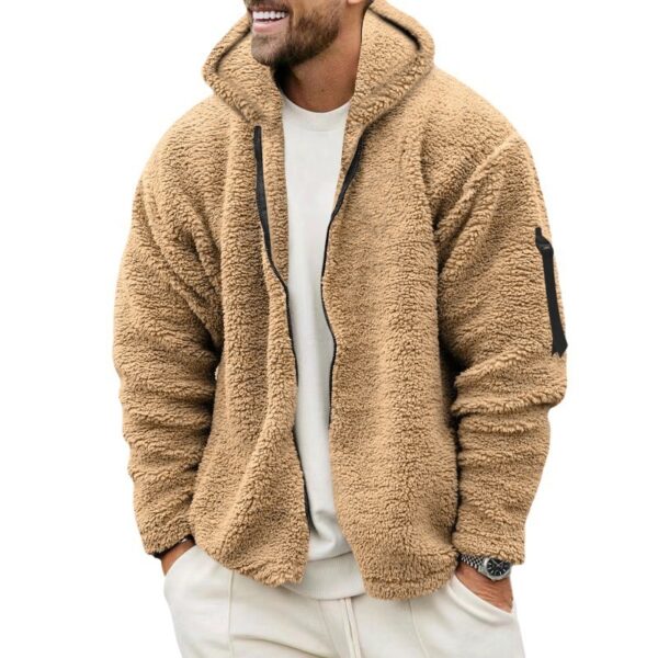 Men's Plush Hooded Jacket - Image 5