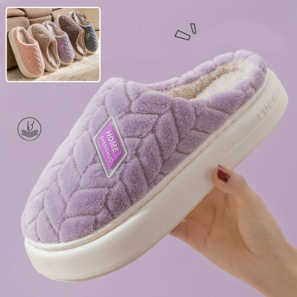 Winter Plush Slippers – Non-Slip, Thick-Soled Indoor Fleece Shoes