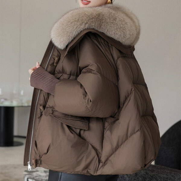 Women's Short Down Jacket – Thickened Winter Coat with Fur Collar - Image 5